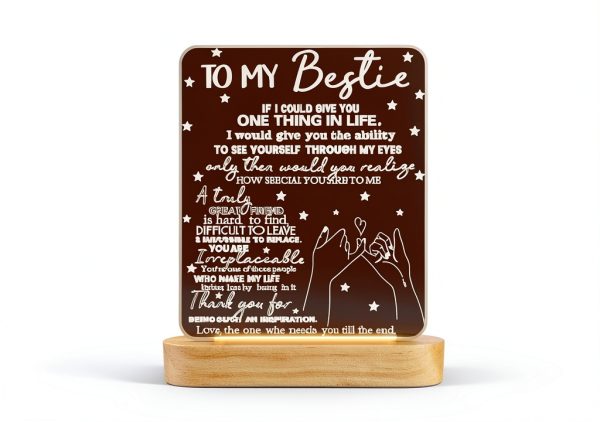 Lightzz Bestie 3D LED Lamp Wooden Base Warm Light Gift-1