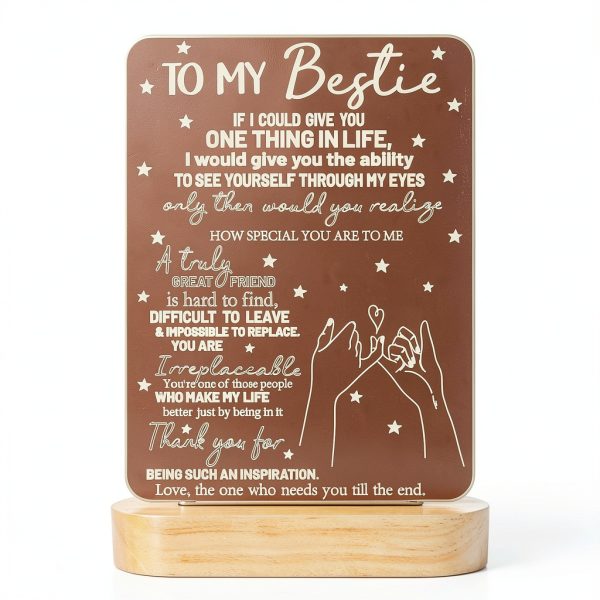 Lightzz Bestie 3D LED Lamp Wooden Base Warm Light Gift-0